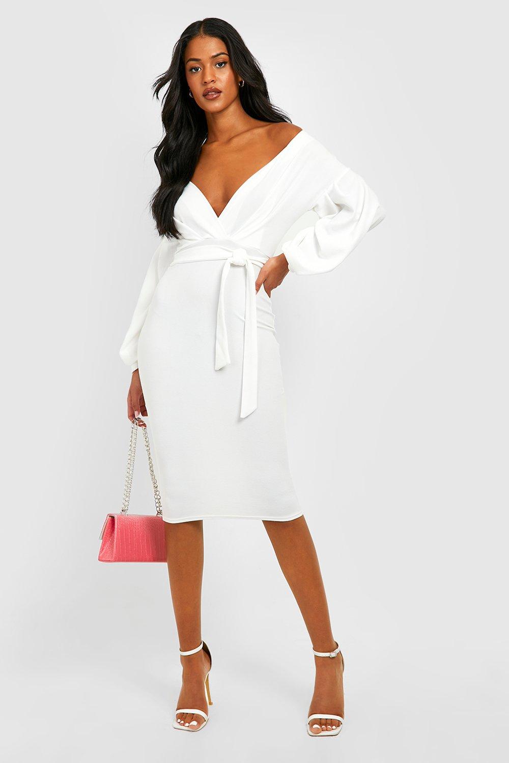 Women's Tall Off The Shoulder Wrap Midi ...